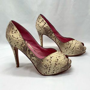 SIBYL VANE Snakeskin Pumps / Python Snake Skin Stiletto Heels Sybil Sz 10